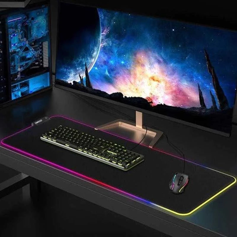 MOUSEPAD NEGRO RGB 90X40 CM ANTIDESLIZAN