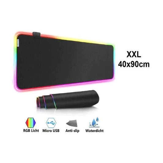 MOUSEPAD NEGRO RGB 90X40 CM ANTIDESLIZAN